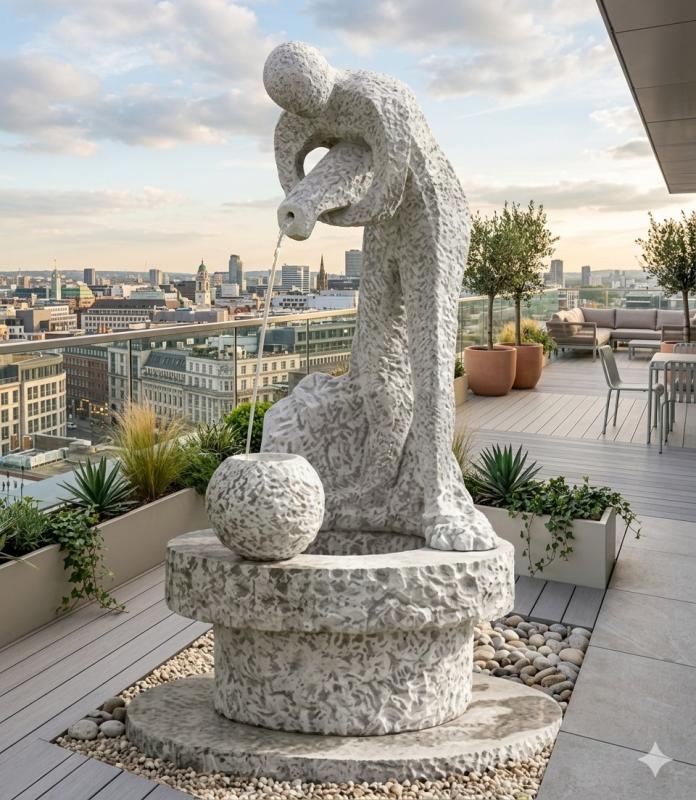 Modern Deco Art Brunnen Wassermann Standbrunnen ⌀150cm H 237